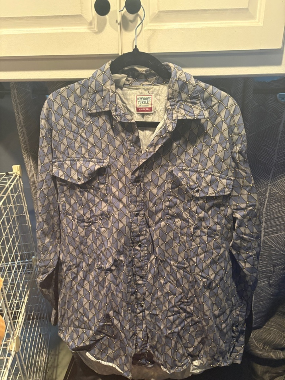 Roper Blue Patterned Western Snap Shirt